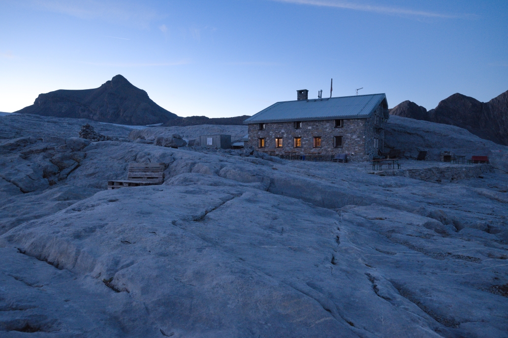 Prarochet hut at sunrise